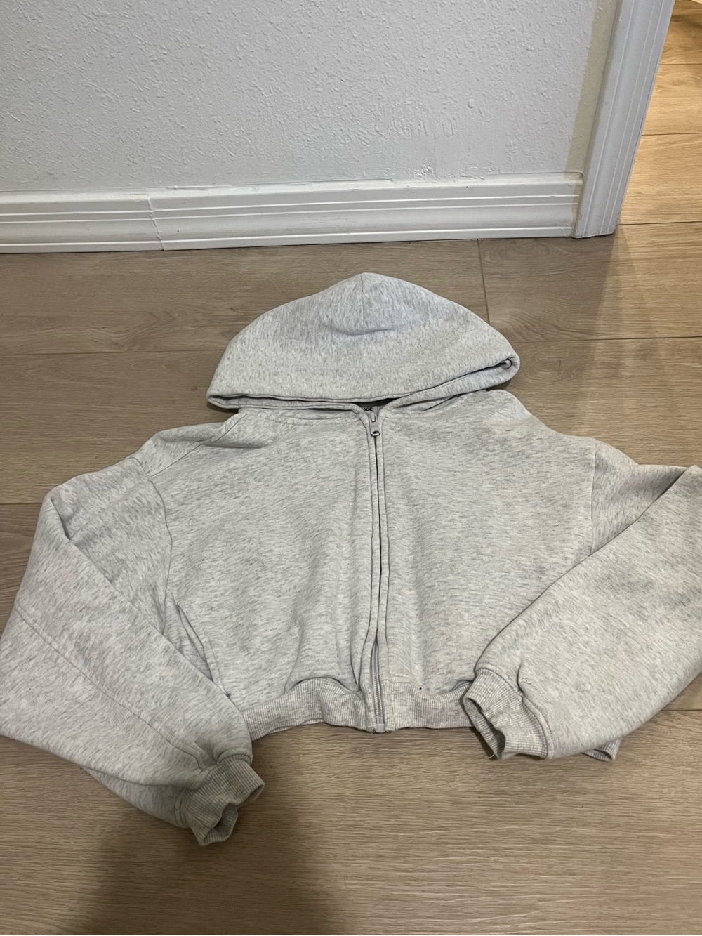 Garage Light Heather Gray Hoodie with Front Zip